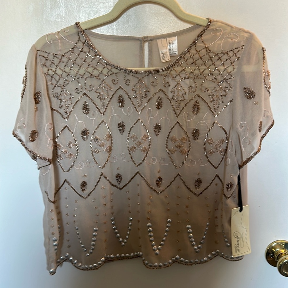 Beaded sheer top